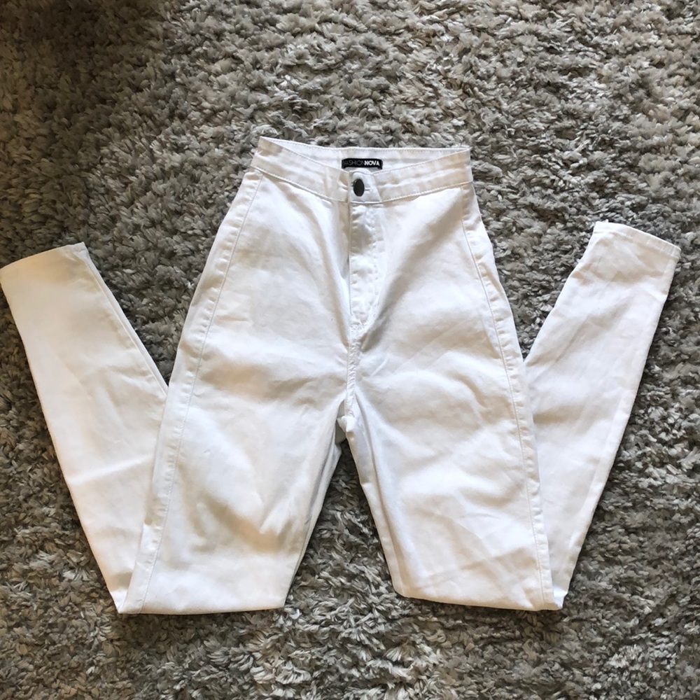 Ultra High Rise White Pants